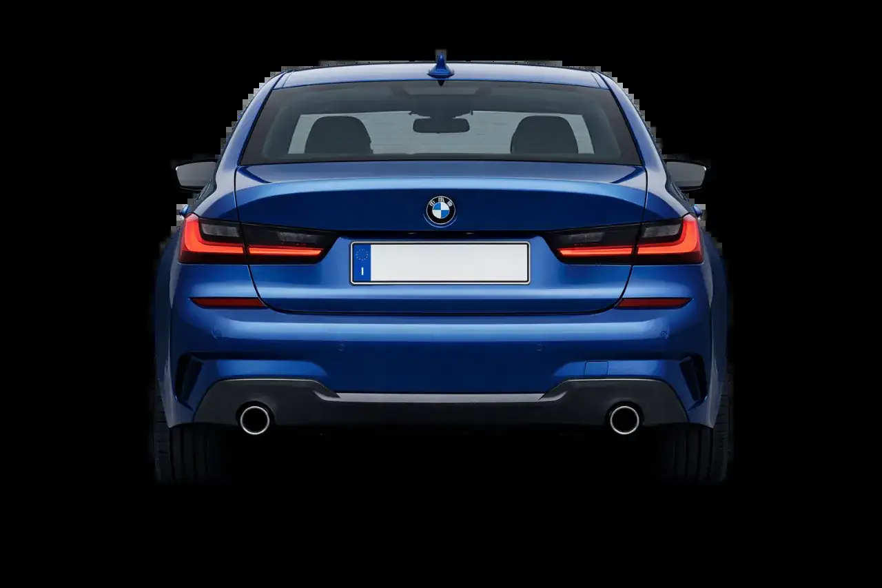 Auto blu ripresa da dietro